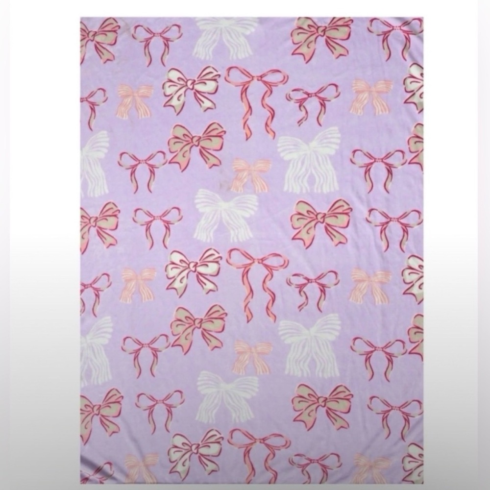 Coquette Girl Bows Throw Blanket- NWT
